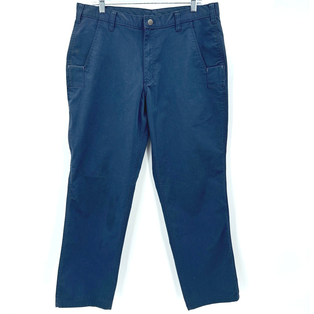 Carhartt Men's Work Pants 34x30 Navy Blue Relaxed‎ Fit Ripstop Cargo Utility